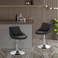 Taburete de Bar de Terciopelo Alto Regulable en Altura Diseño Giratorio para Peluquería - details 18
