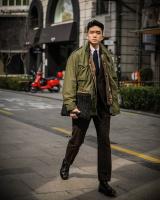 Otoño de gran tamaño vintage US Army Air Force verde oliva militar M65 chaqueta de campo sin relleno - details 5