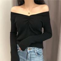 2025 suéter Sexy con cuello en V para mujer, Jersey de punto de otoño, Jersey elegante suave coreano ajustado de manga larga para mujer, Top básico nuevo de invierno - details 33