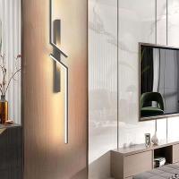 Lámpara de pared LED minimalista para decoración del hogar, candelabro lineal moderno para interiores, luz de noche montada en la pared del dormitorio - details 3