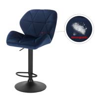 Silla de Bar de Terciopelo Ajustable con Vólante Base de Pie de Acero con Levantamiento de Gas para Desayuno y Comedor - details 12