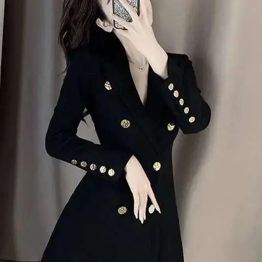 Vestidos De Mujer otoño nuevo Vestido De traje De negocios negro para Mujer Vestido De Mujer - 1
