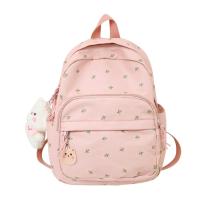 Mochila pequeña de nailon para mujer, morral informal ligero antirrobo con bonito abalorio de oso de felpa, 28GD - details 3