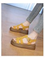 Sandalias romanas de suela gruesa para mujer, para uso al aire libre en verano 2025, nuevas, de piel auténtica, antideslizantes, versátiles, con falda, zapatos casuales. - details 4