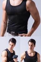 Chaleco de malla de seda de hielo para hombre, ropa interior de malla hueca de verano, camiseta deportiva fina de talla grande sin mangas, informal de moda - details 14