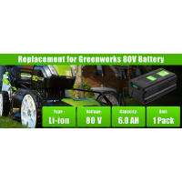 Bonacell Reemplazo 80V 6.0Ah Compatible con Greenworks Batería de iones de litio de 80 voltios GBA80200 GBA80250 GBA80300 GBA80400 - details 0