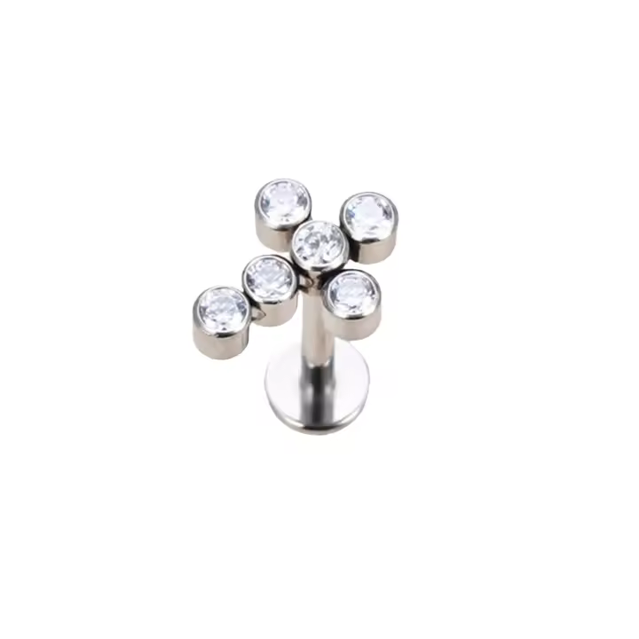 Piercing G23 de titanio para labio y Oreja, G23, labret, cartílago de la oreja, Tragus Helix, tornillo, ajuste superior, 16g, gótico, snug, joyería corporal, 1 ud. - 1