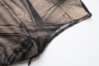TRAFZA-Vestido largo plisado sin mangas para mujer, traje elegante con estampado de tul, ajustado, para otoño, 2023 - details 5