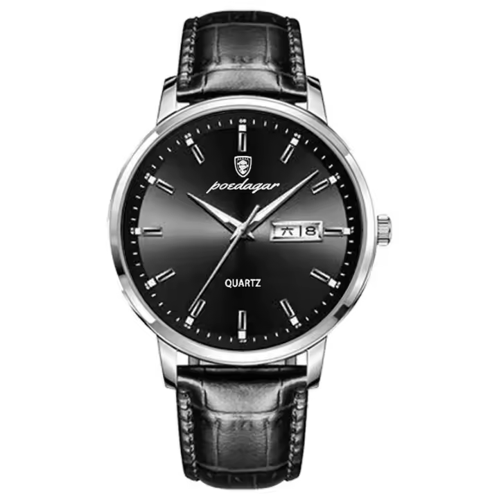 Reloj de Cuero de Lujo para Hombres Automático Impermeable Luminoso Fecha de Semana Marca Superior - 1