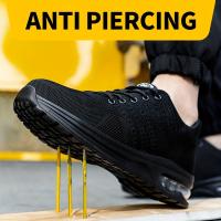 Zapatos de seguridad con cordones para hombre, calzado de trabajo, duradero, a prueba de perforaciones, Unisex - details 3
