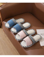 Pareja Home Pantuflas frescas de tela de algodón y lino. - details 12
