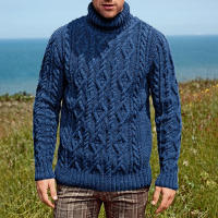 Suéter de punto con cuello alto a la moda para hombre, talla grande, 2024 - details 4