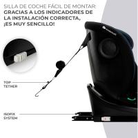 Silla de coche ajustable I-SIZE 40-150 cm con Isofix Asiento de bebé para niños Negro 360º - details 5
