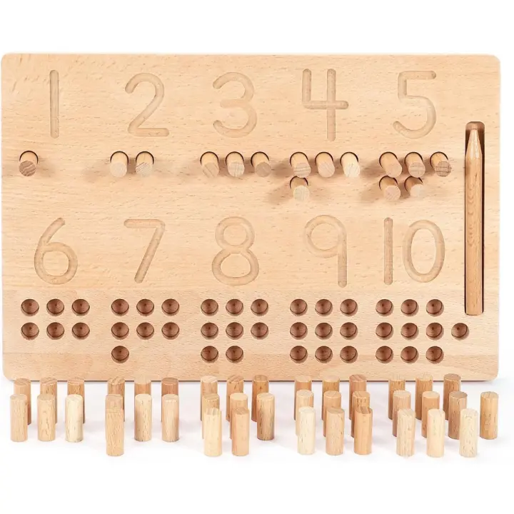 Juguetes de Aprendizaje del número, Tablero Montessori de Rastreo, preparación del número, alcance de 2 años, Edu - 1
