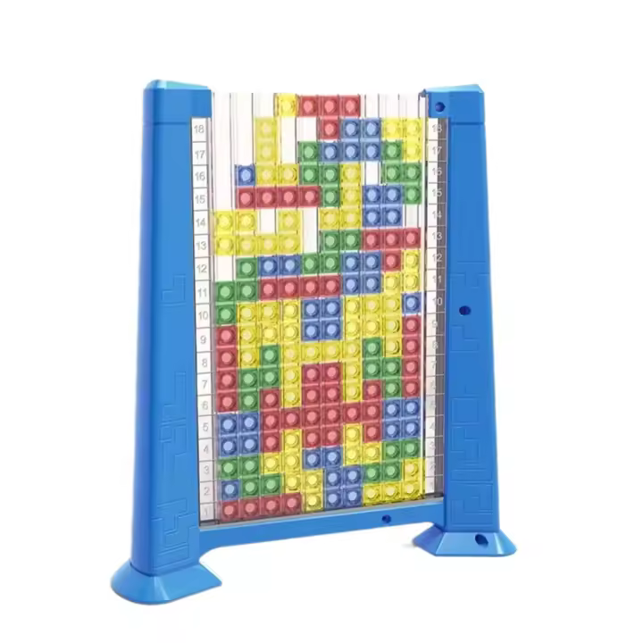 Juego de Mesa Tetris 3D Rojo Juguete de Puzzle de Bloques de Apilamiento con Dados Rodantes - 1