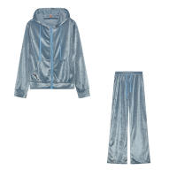 Conjunto de dos piezas de terciopelo coreano con diamantes para deportes y ocio, novedad de otoño e invierno, 2024 - details 13