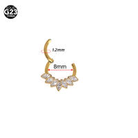 Piercing de hélice de titanio G23, pendientes de circonita con bola, tabique nasal, anillo de pezón, Concha, cartílago, Tragus, anillos de nariz, 16G, 1 unidad - details 1