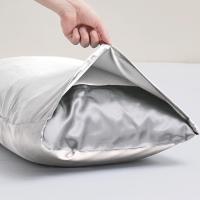 Fundas Almohada Verano Satinado Color Sólido Satin Juego de 2 para Cama Transpirable Suave y Lavable - details 0