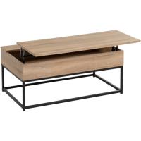 Comedor Sala de Estar Balcón Oficina |   Sofá bajo |   Madera y Acero |   100x36x50cm |   Elevable Natural y Negro - details 0