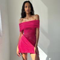 Vestido corto con volantes, entallado, con escote en V, estilo sexy, con fajín de red y patchwork, nuevo estilo de verano 2025 para mujer - details 10
