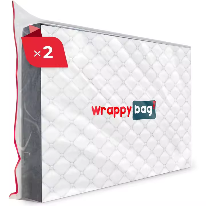 WRAPPYBAG – Funda protectora para colchón de plástico – 5 tamaños disponibles – Bolsa de almacenamiento impermeable y resistente – Ideal para mudanzas, almacenamiento o transporte - lote de 2 - 1