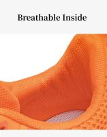 Zapatillas de correr con plataforma para hombre Zapatillas naranjas transpirables de punto informales a la moda Zapatos antideslizantes para deportes al aire libre - details 7