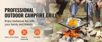 SucceBuy Parrilla giratoria para fogata, acero resistente, rejilla de cocción ajustable, para barbacoa al aire libre - details 0