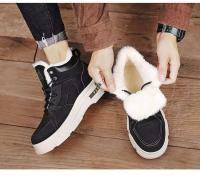 Zapatos de senderismo cálidos antideslizantes transpirables de algodón de invierno para hombre con plantilla de PU botas de nieve resistentes al desgaste para exteriores resistentes al frío - details 7