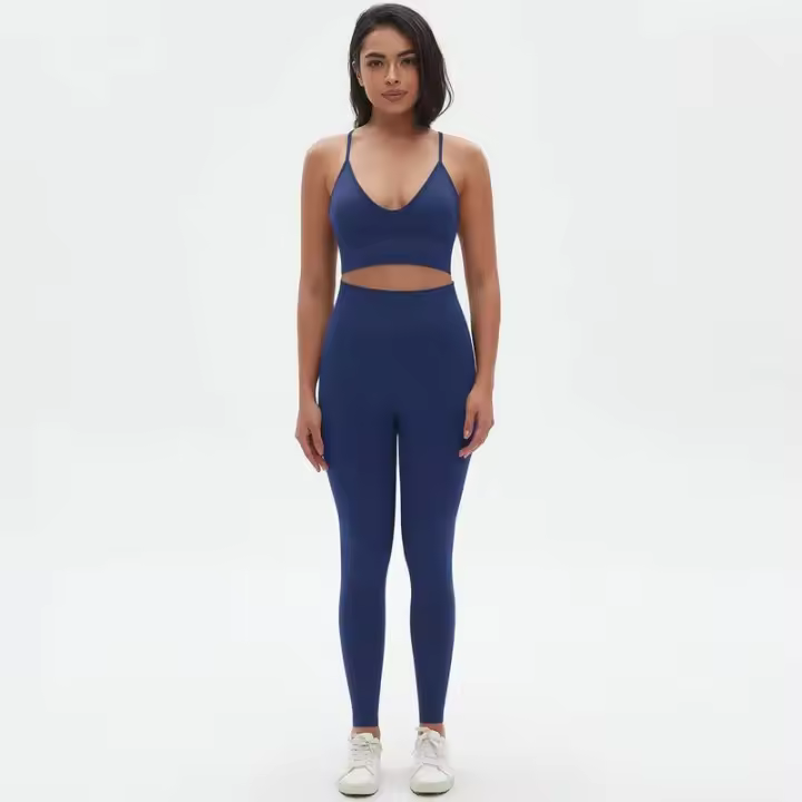 Conjunto de yoga de cintura alta para mujer, sujetador deportivo transpirable, mallas, equipo de fitness para levantamiento de pecho - 1