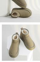 Botas de Nieve de Peluche de Lujo Calzado Plano de Tobillo para Mujer Caliente y Casual con Forro de Piel - details 13