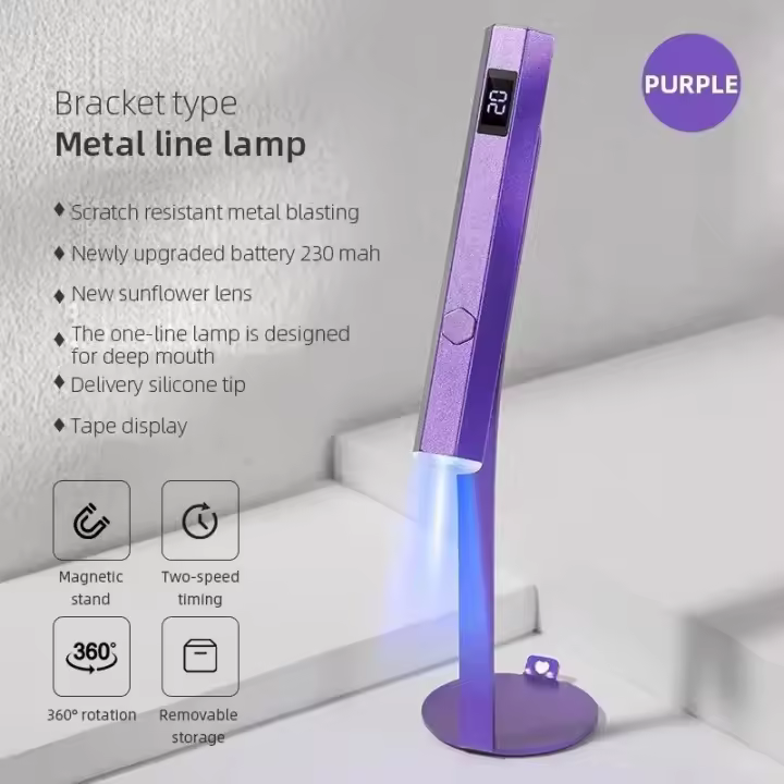 Mini Secador de Uñas Portátil LED UV Lámpara UV Giratoria 360° para Esmalte de Uñas de Gel con Soporte Magnético Lámpara de Mano de Secado Rápido - 1