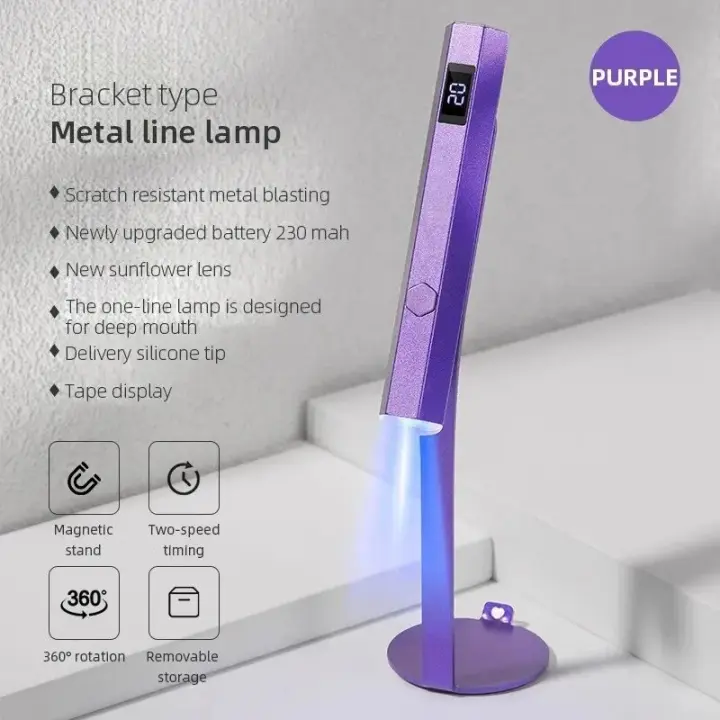 Mini Secador de Uñas Portátil LED UV Lámpara UV Giratoria 360° para Esmalte de Uñas de Gel con Soporte Magnético Lámpara de Mano de Secado Rápido - 1