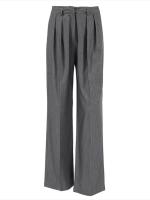 Otoño Invierno nuevo en pantalones de pierna recta para mujer pantalones sueltos de cintura alta sólidos para mujer pantalones de vestir calientes - details 1