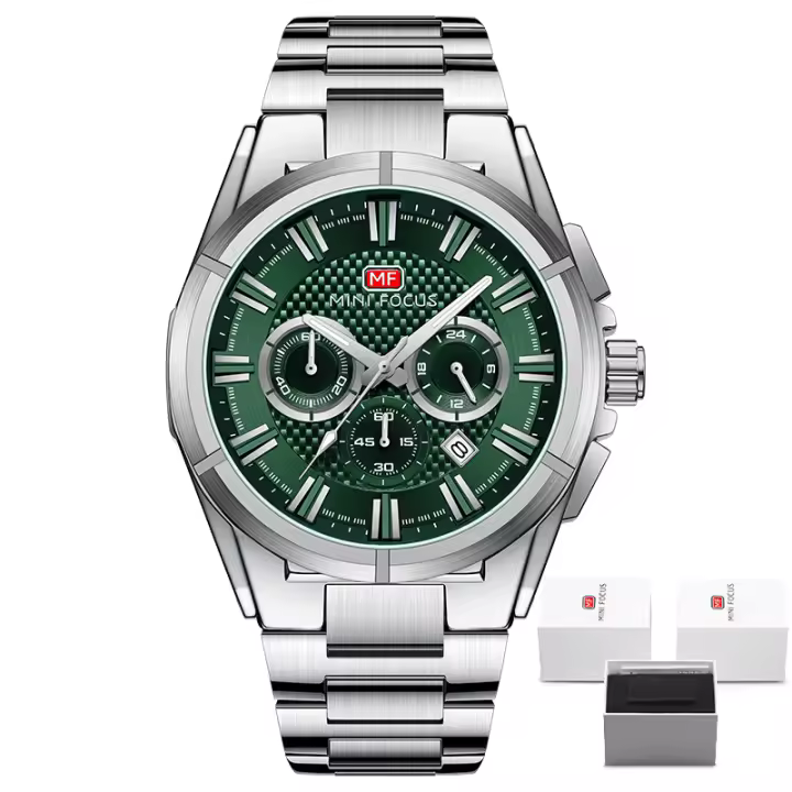 Reloj de Cuarzo Impermeable Correa de Acero Inoxidable Empleado en Casual Luminoso - 1