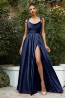 Vestido de Graduación Largo para Mujer Traje Elegante de Denim con Escote Alto, Espalda Descubierta, Cremallera en la Espalda, Ocasiones Formales, 2025 - details 7