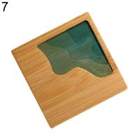 Posavasos de resina epoxi, tapete de bambú rural transparente - details 3