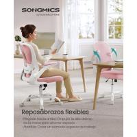 Silla de Oficina, Silla de Escritorio de Malla, Silla Giratoria Ergonómica, Soporte Lumbar, Oscilante, Asiento de 53 cm, Apoyabrazos Abatibles, Negro OBN037BKV2 - details 34