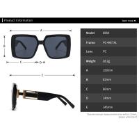 Toyear-gafas de sol cuadradas de diseñador de marca de lujo para mujer y hombre, gafas de sol Vintage con montura grande, gafas de viaje para conducir, tonos ins, UV400 - details 2
