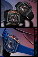 Reloj deportivo de lujo para hombre, reloj de pulsera analógico automático luminoso resistente al agua con cristal curvo de barril para exteriores y negocios - details 20