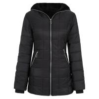 Chaqueta acolchada de algodón con capucha para mujer, abrigo cálido de terciopelo, de longitud media, para invierno, 2024 - details 2