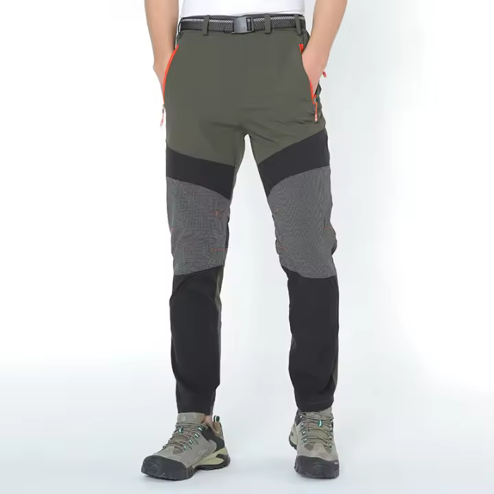 Pantalones de senderismo impermeables para hombre, pantalones de secado rápido, delgados, Softshell de montaña al aire libre con cinturón - 1