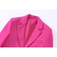 BUNO-Conjunto de chaqueta de estilo europeo para mujer, minitraje informal de solapa corta, ropa de oficina a la moda, color rojo, Otoño, 2025 - details 3