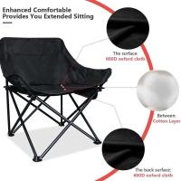 Silla portátil plegable para acampar, tela Oxford, pesca, forma de luna, para exteriores, equipo de camping VIES, ocio, picnic - details 2