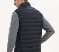 Chaqueta acolchada de plumón de pato para hombre con cuello alto, chaqueta cálida sin mangas de invierno, chaleco de algodón - details 3