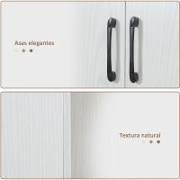 Aparador Alacena de Cocina Aparador de Comedor Moderno con 4 Puertas y 5 Estantes Ajustables Antivuelco para Oficina Salón 60x36x168 cm Blanco - details 6