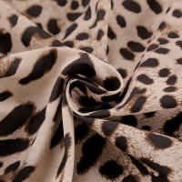 Estampado de leopardo con cuello en V ajustado verano otoño nuevo estampado manga larga vestido corto para mujer elegante - details 19