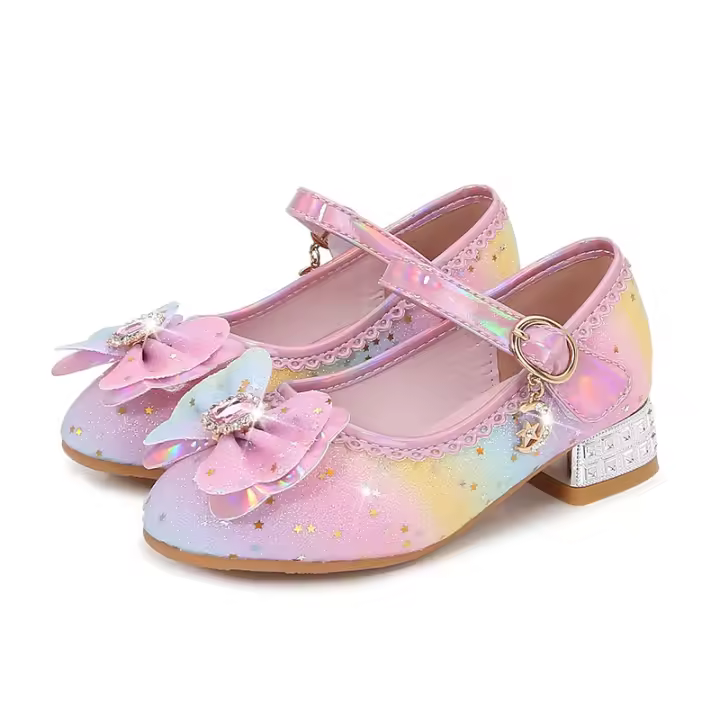 Zapatos de Tacón Alto para Niños Brillantes Piel Multifuncional Arcoiris - 1