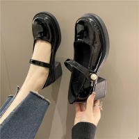 Nuevo francés retro boca ligera perla cabeza redonda tacón grueso tacón alto zapatos Mary Jane - details 11