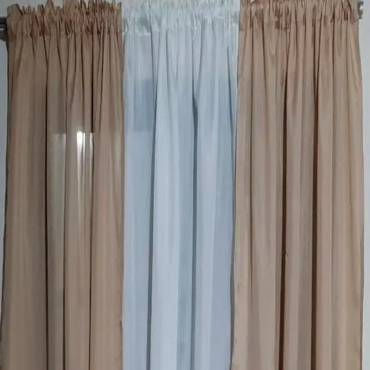 Cortina lisa y estampada/sin anillo (Suksukan)/ventanas, puerta, pared se vende por pieza/se vende por pieza - 1