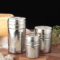 Tarro de acero inoxidable, sal, azúcar, botella de pimienta, tapa giratoria, soporte para palillos de dientes, lata de Aleminación para condimentos para barbacoa, cocina - details 12